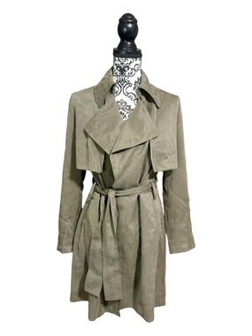 CLUB MONACO Lindy Olive Suede Trench Coat with Belt